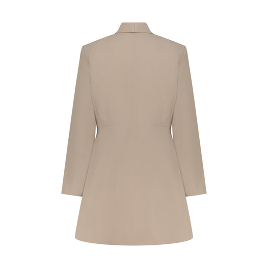 Beige Fitted Suit
