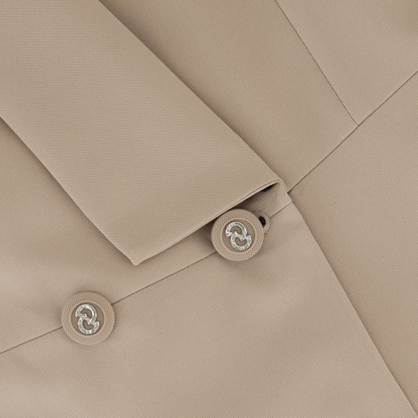 Beige Fitted Suit