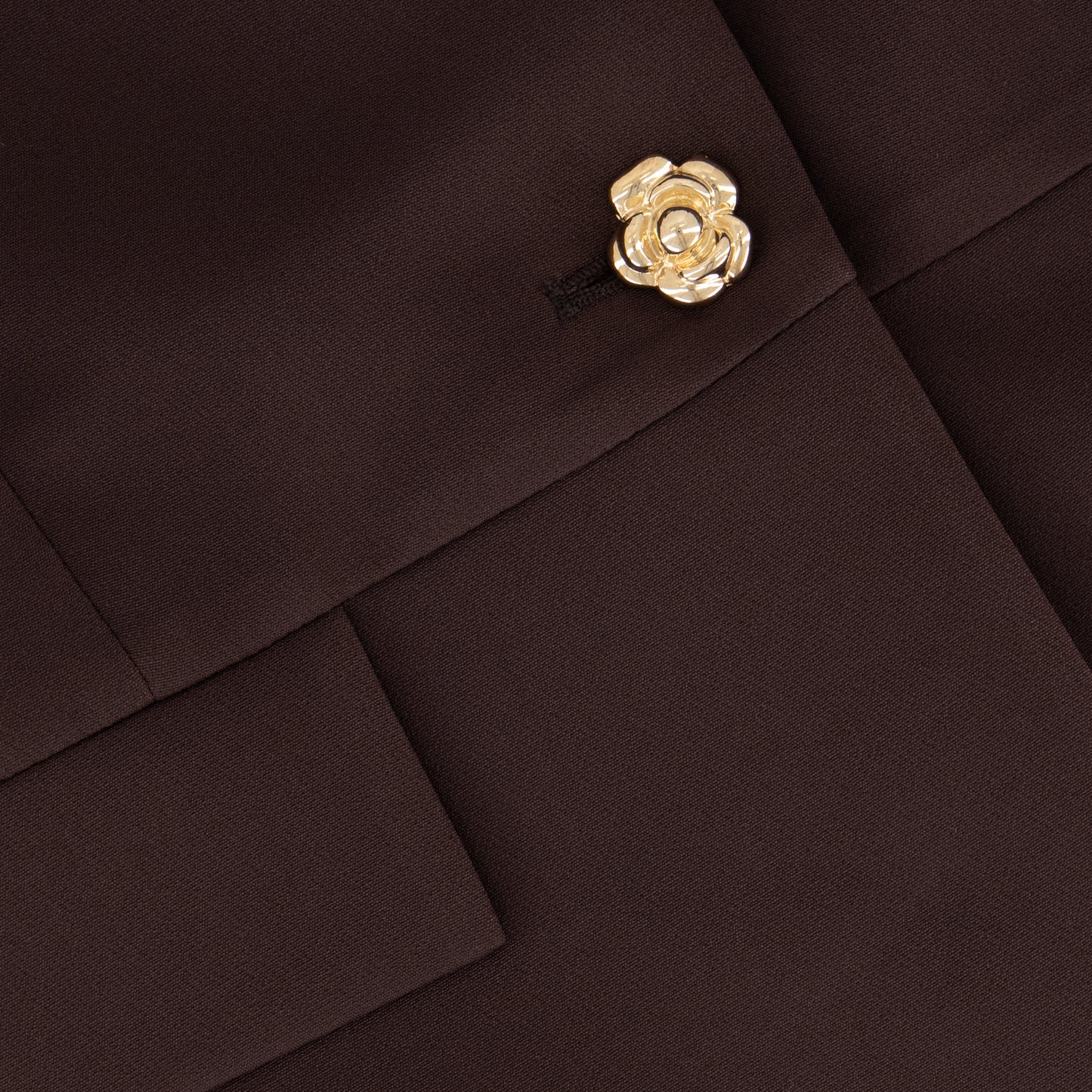 Brown Collarless Blazer