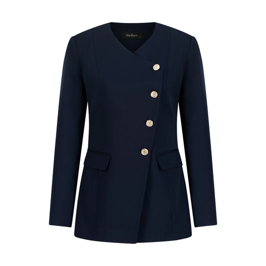 Navy Side-Button Suit
